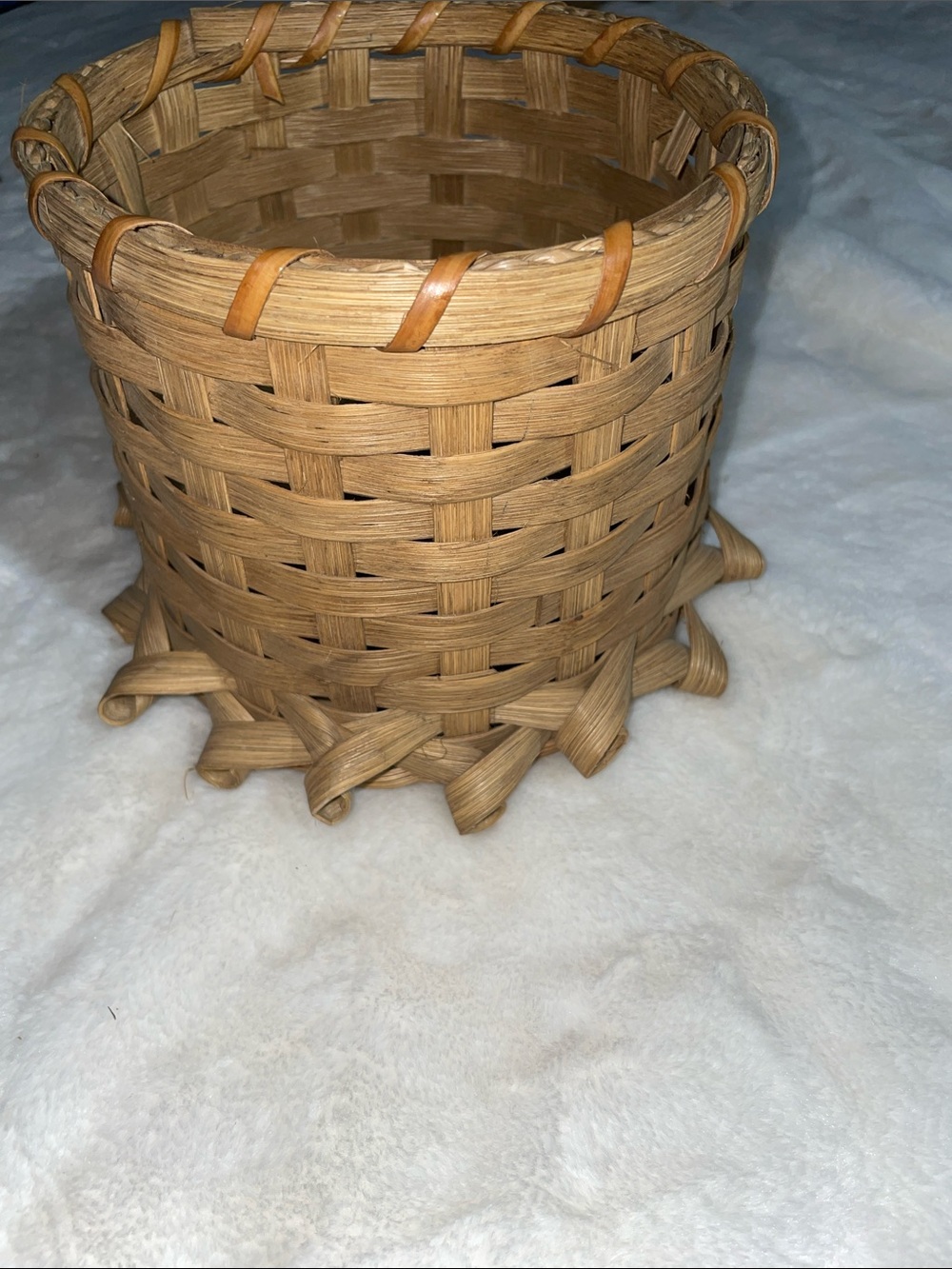 Woven Natural Decorative Basket-6 1/4” tall x 22” around